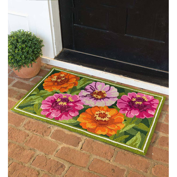 Plow & Hearth Floral Outdoor Doormat & Reviews | Wayfair